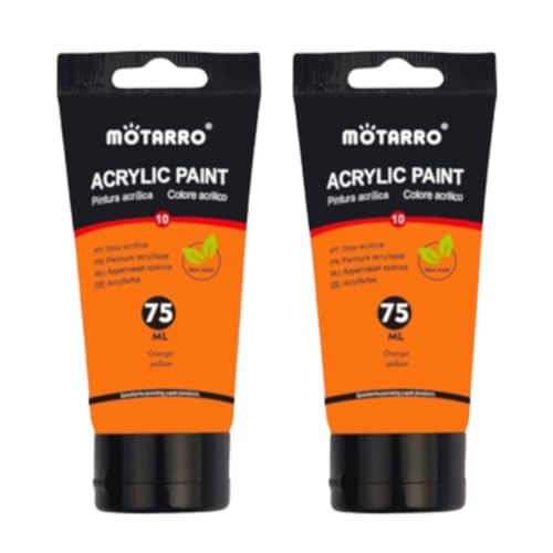 2 Pack Acrylic Paint – 75ml Tubes (Orange Yellow)