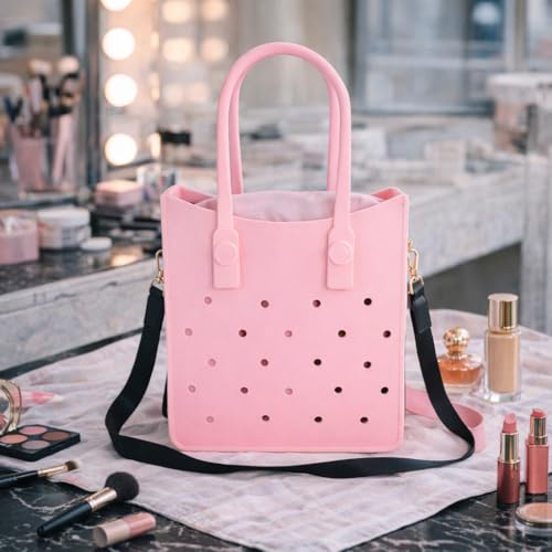 EVA Croc Tote Bag with Adjustable Strap – Ztylish (Pink)