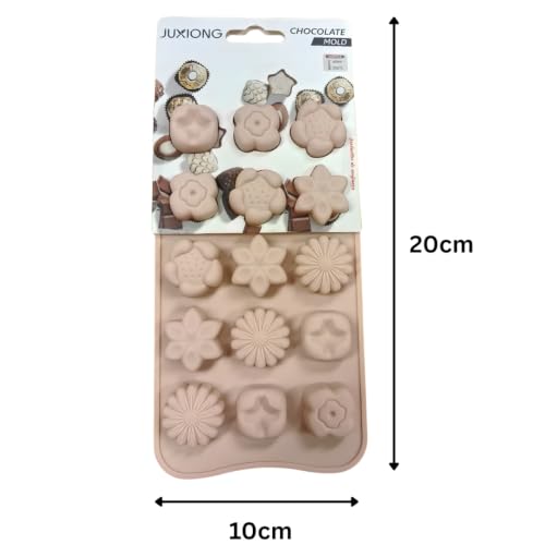 Silicone Chocolate Mold - Assorted Flowers - 20x10cm (Pink)