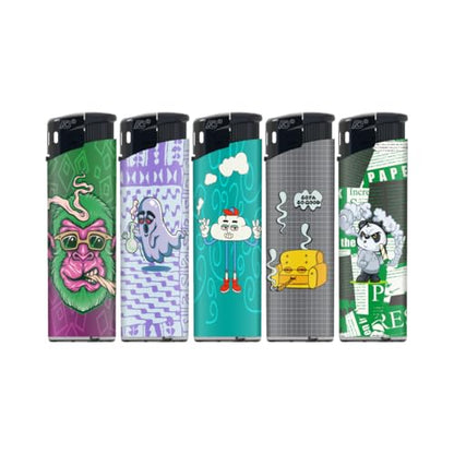 Electronic N2 Refillable Lighters – 420 Design Assortment, Pack of 50