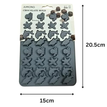 Silicone Chocolate Mold - Sea Creatures - 20.5x15cm (Grey)
