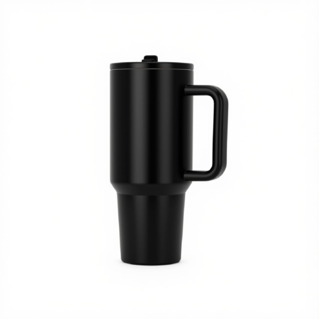 Travel Mug - Stainless Steel With Handle (Black)