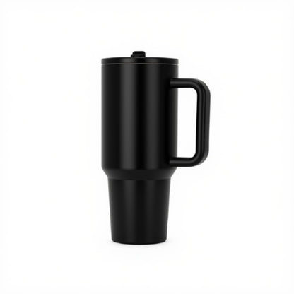 Travel Mug - Stainless Steel With Handle (Black)