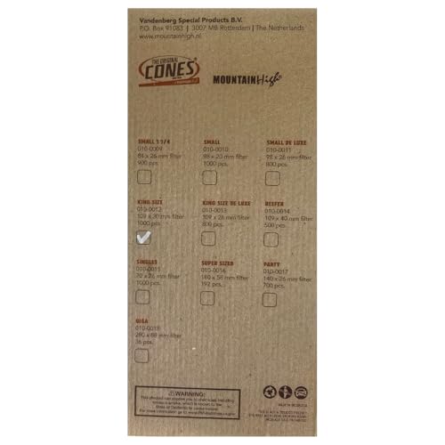Bulk Offer - Mountain High King Size Pre-rolled Cones - Box Of 1000