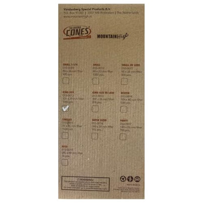 Bulk Offer - Mountain High King Size Pre-rolled Cones - Box Of 1000