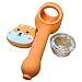 Silicone Rasta Spoon Pipe - Cartoon Faces (Orange)