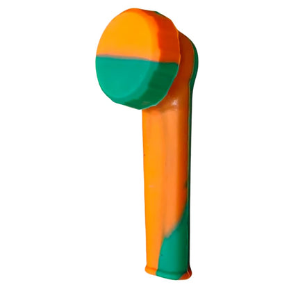 Mini Silicone Pipe With Lid - 2 Pack - Orange