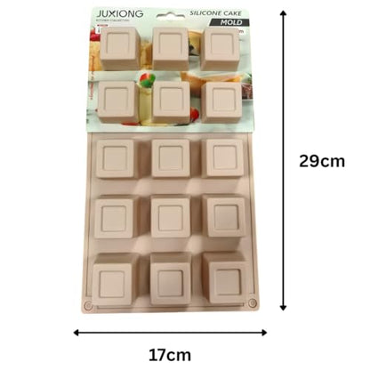 Silicone Cake Mold - Mini Squares - 29×17cm (Pink)