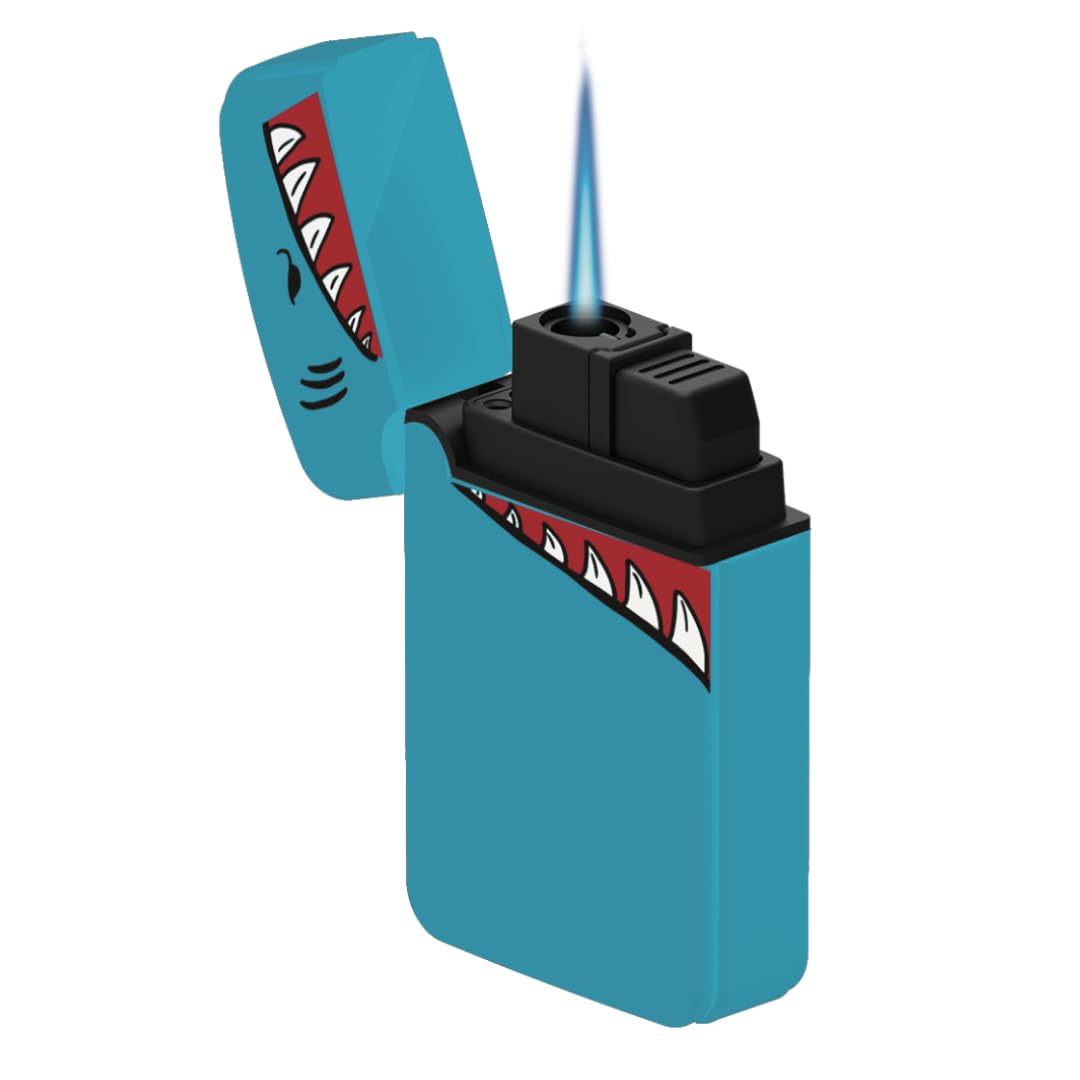 ZL-12 Shark Mega Jet Torch Flame Lighters – 12 Pack | Windproof Refillable Jet Flame Lighters