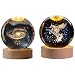 Crystal Ball Lamp with 3D Engraving and Luminous Base - 2 Pack (Unicorn and Galaxy)