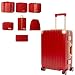 26" Hard Shell Suitcase with 7‑Piece Packing Organizer Travel Combo (Red)