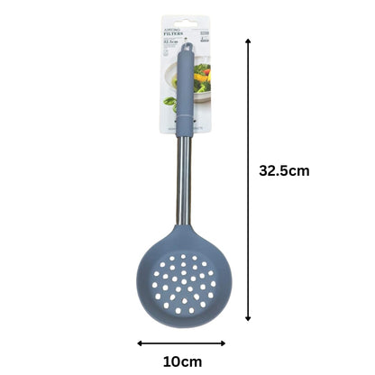 Silicone Slotted Ladle - 32.5x10cm (Grey)