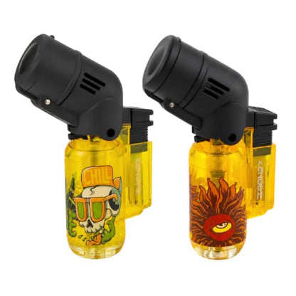 ZL-17 Angle Double Jet Torch Lighter – 2 Pack (Yellow)