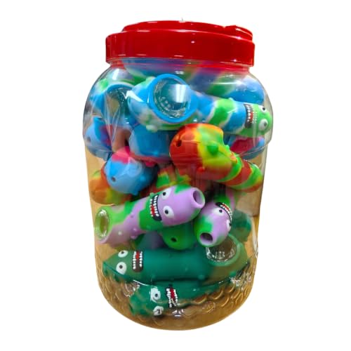 Silicone Rasta Pipe - Multicolor - 15 Pack