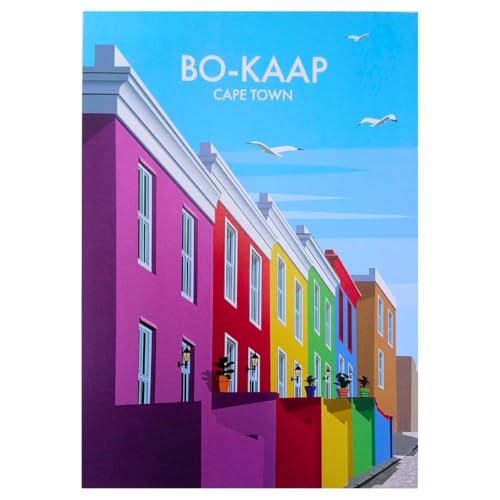 Glenn John Art A4 Print – Bo-Kaap (Side View), Cape Town | Colourful Travel Poster Print | Premium Artwork by Cape Town Digital Artist Glenn John