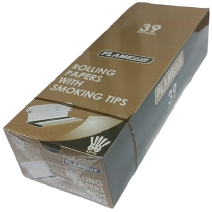 Flame Club Queen Size Rolling Paper + Tips - 39 Booklets - 2 Pack