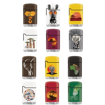 ZL3 African Wildlife Cube - 48 Piece DIsplay Torch Jet Lighters