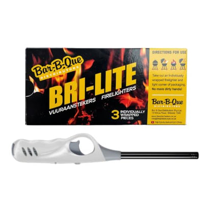 Medium Braai Lighter And 3 Piece Individually Wrapped Fire Lighter Combo (White)
