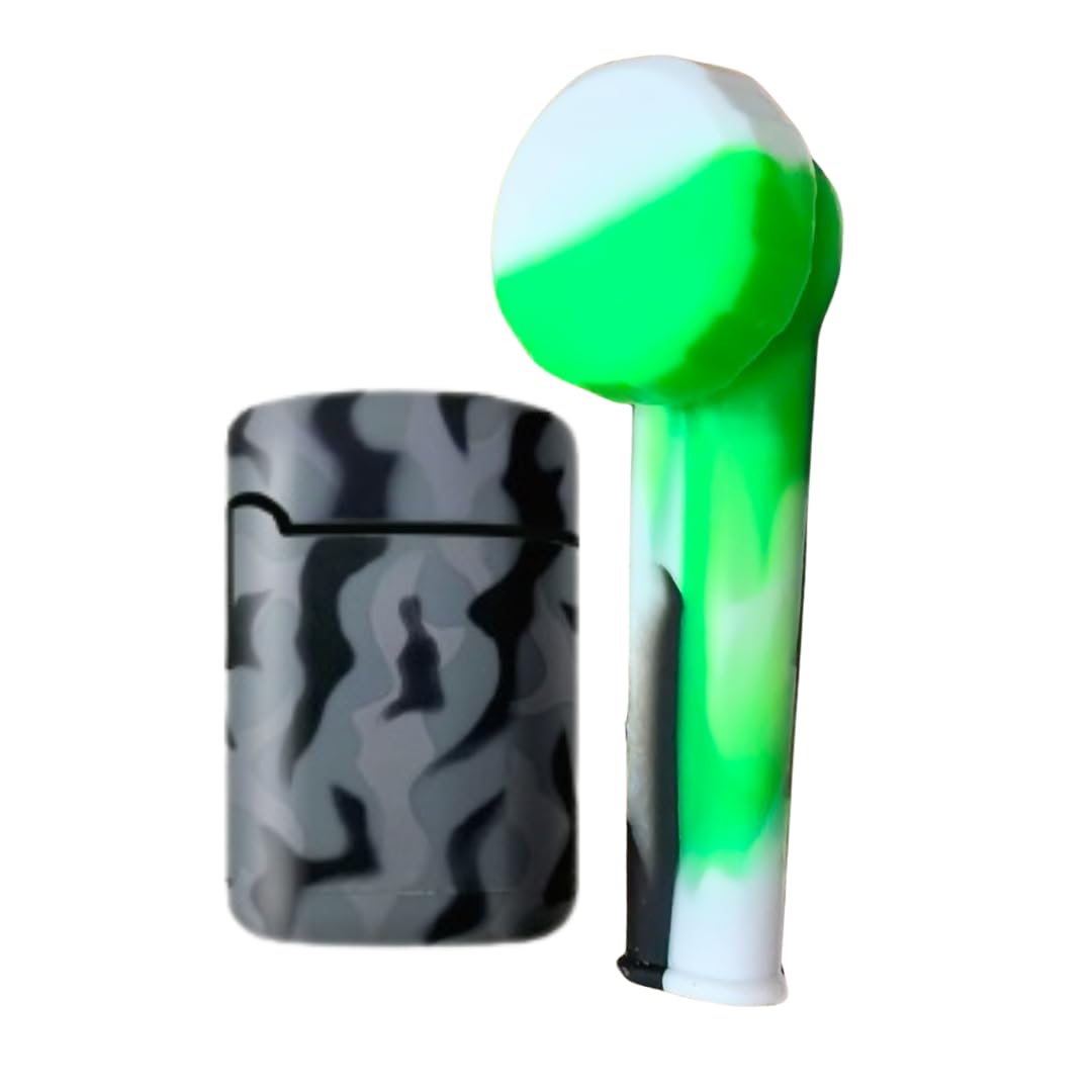 Grey Army ZL-3 Torch Jet Lighter And Camouflage Mini Silicone Rasta Pipe