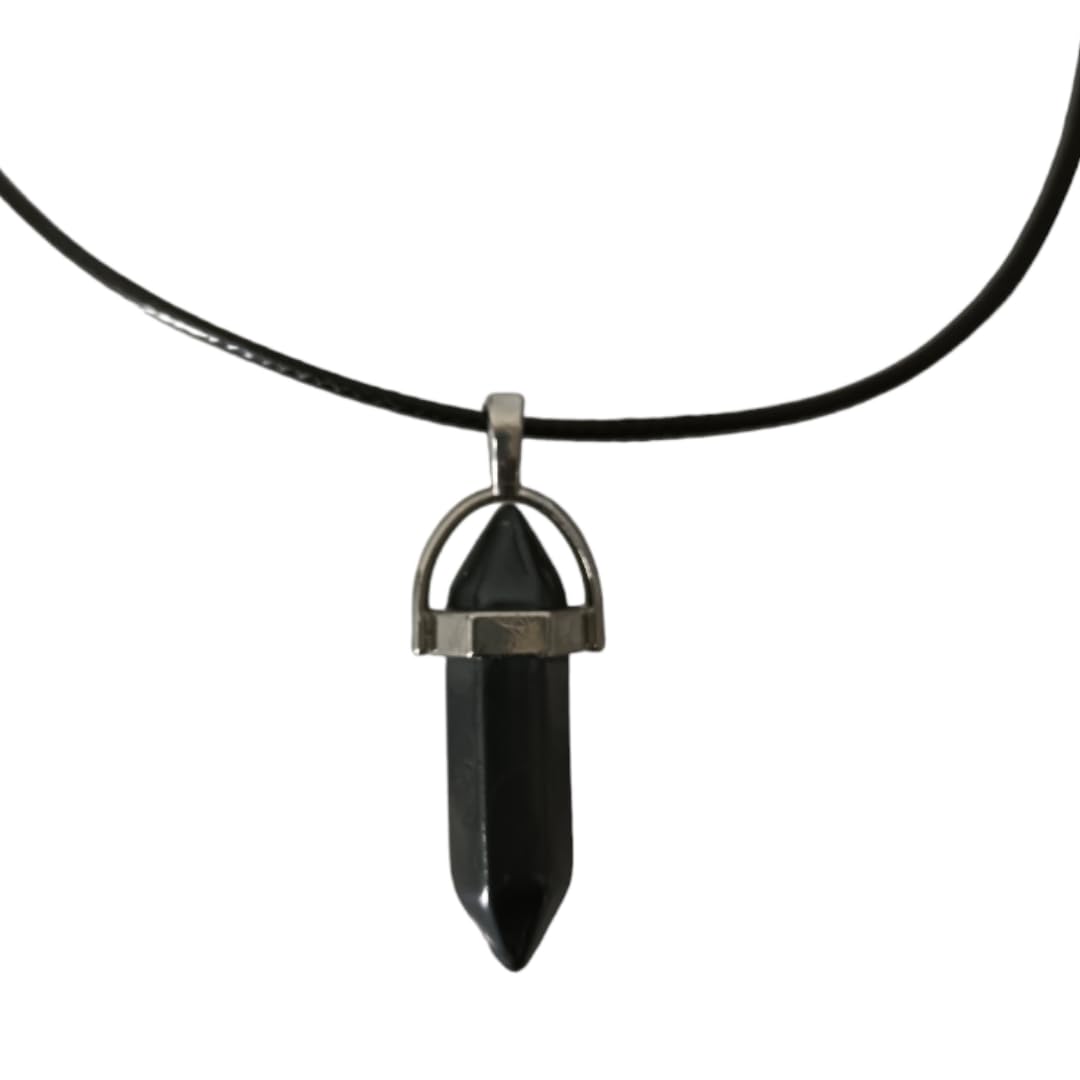 Earth Stone Collection - Bullet Crystal Stone Necklace (Hematite)