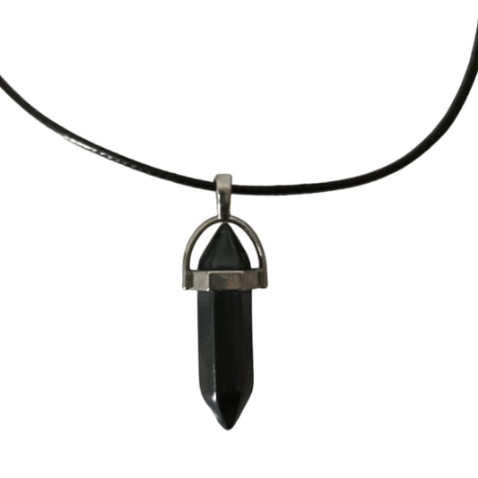 Earth Stone Collection - Bullet Crystal Stone Necklace (Hematite)