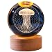 Crystal Ball Lamp with 3D Engraving and Luminous Base - Jellyfish