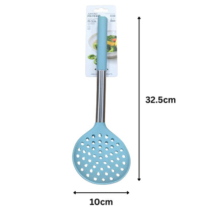 Silicone Slotted Ladle - 32.5x10cm (Blue)