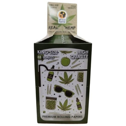 Africa Flame 100% Hemp Rolling Paper - 50 Booklets - White