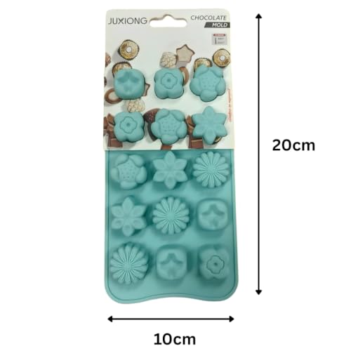 Silicone Chocolate Mold - Assorted Flowers - 20x10cm (Blue)