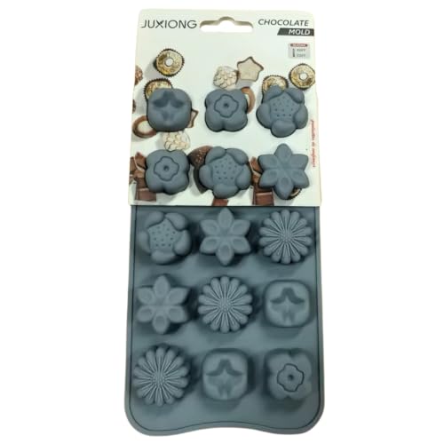 Silicone Chocolate Mold - Assorted Flowers - 20x10cm (Grey)
