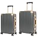 Classic Aluminum Frame Travel Suitcase - 20" + 26" - Grey