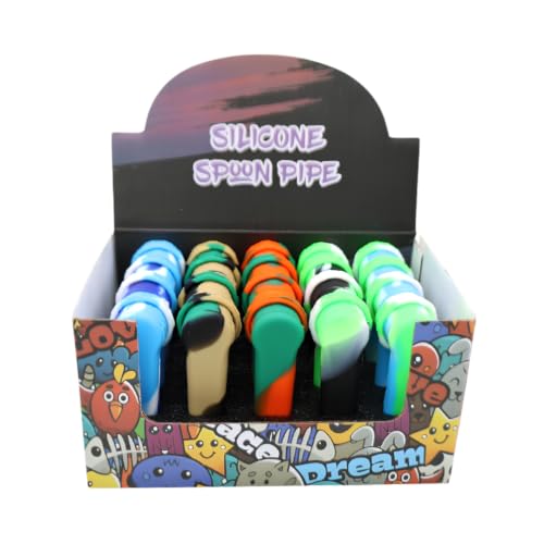 Mini Silicone Pipe With Lid - Multi Color - 20 Pack