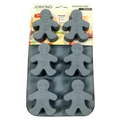 Silicone Cake Mold - Gingerbread Man - 25.5x16cm (Grey)