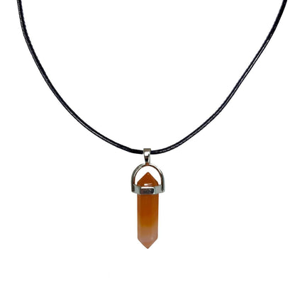 Earth Stone Collection - Bullet Crystal Stone Necklace (Carnelian)