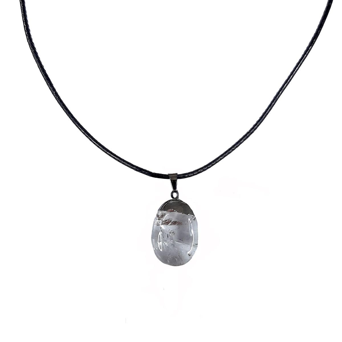 Earth Stone Collection - Polished Crystal Stone Necklace (Crystal)