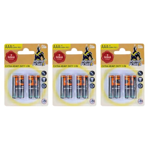 Debest Zinc Chloride AAA Battery 1.5V 4PC - 3 Pack