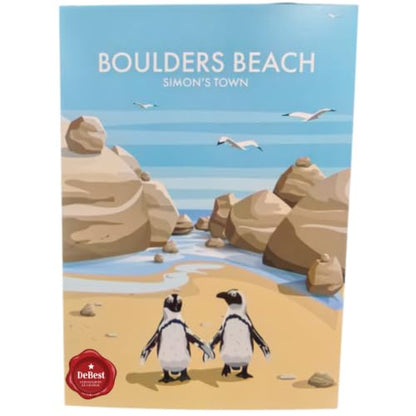 Debest Cape Town Travel Art Card A5 - Boulders Beach And ZL3 Torch Jet Lighter