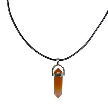 Earth Stone Collection - Bullet Crystal Stone Necklace (Carnelian)
