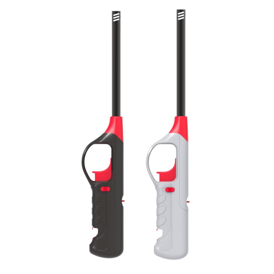2 Pack Africa Flame Medium Utility Braai Lighters with Built-in Bottle Opener (Black and Grey)