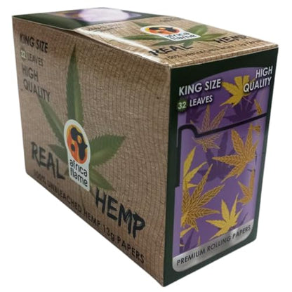 Africa Flame 100% Hemp Rolling Paper - 50 Booklets - Lilac - 4 Pack