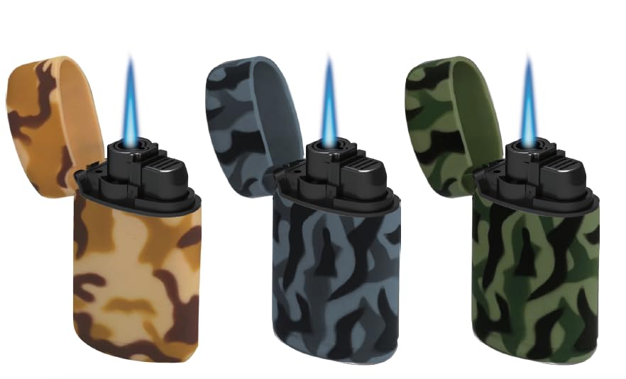 ZL 3 Mega Jet Flame Lighter - Army 3Pack + 330ML Gas