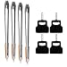 DeBest Extra Length Tongs (80cm) and Braai Fan – 4 Pack Combo – Heavy-Duty Stainless Steel BBQ Tongs with Wooden Handles and Durable Fire Starter Fans