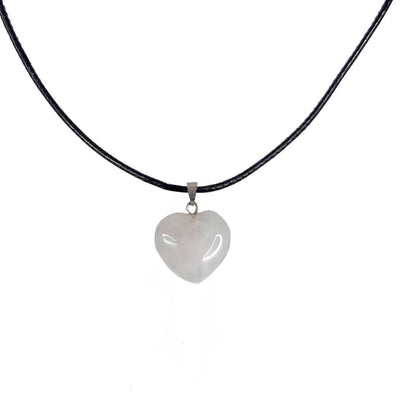 Earth Stone Collection - Heart Crystal Stone Necklace (Rose Quartz)