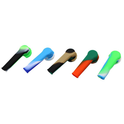 Mini Silicone Pipe With Lid - Multi Color - 20 Pack