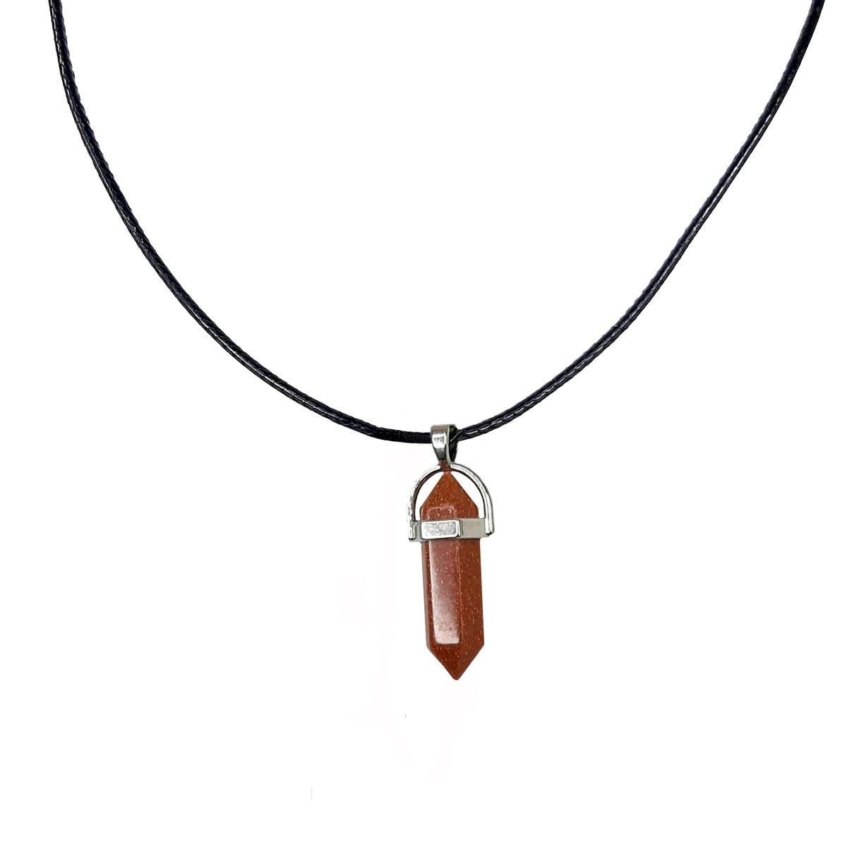 Earth Stone Collection - Bullet Crystal Stone Necklace (Gold Sand)