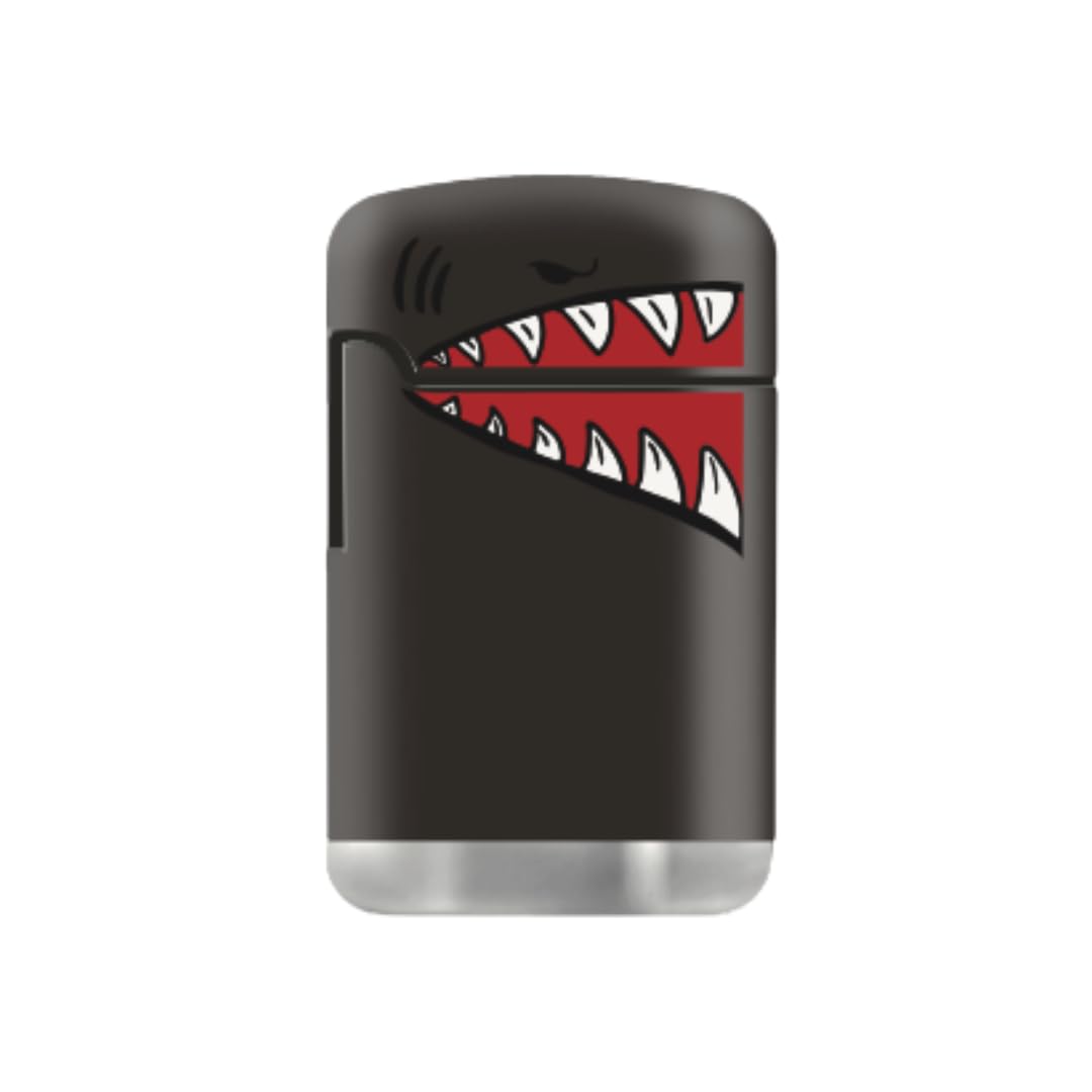 Mini Silicone Pipe With Lid And Zengaz Shark Lighter (Black)
