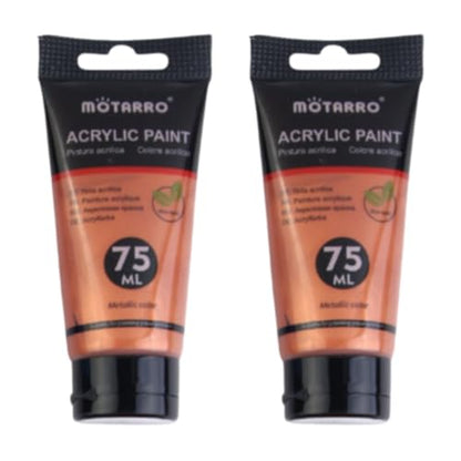 2 Pack Acrylic Metallic Paint – 75ml Tubes (Gold)