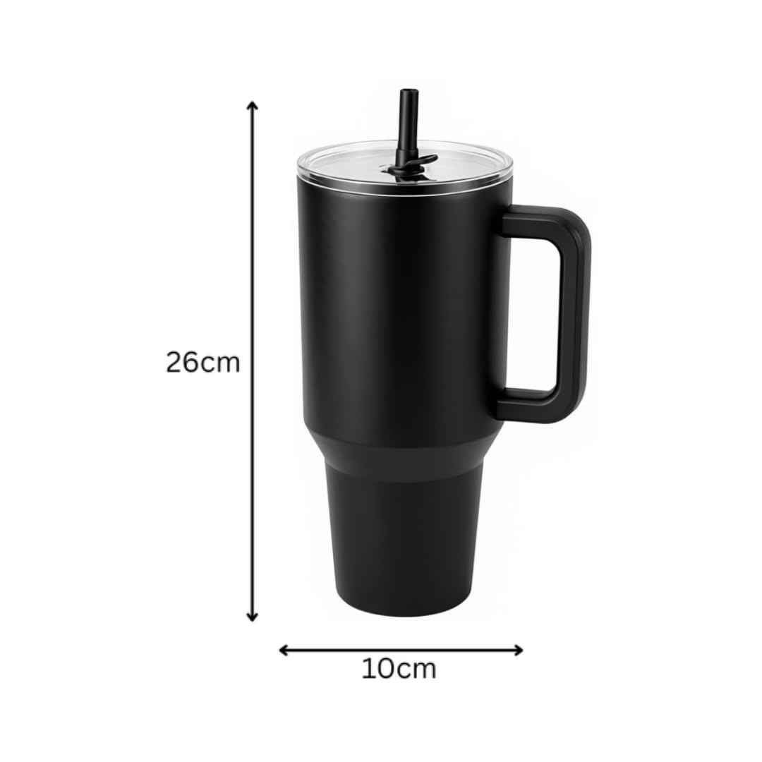 Travel Mug - Stainless Steel With Handle (Black)