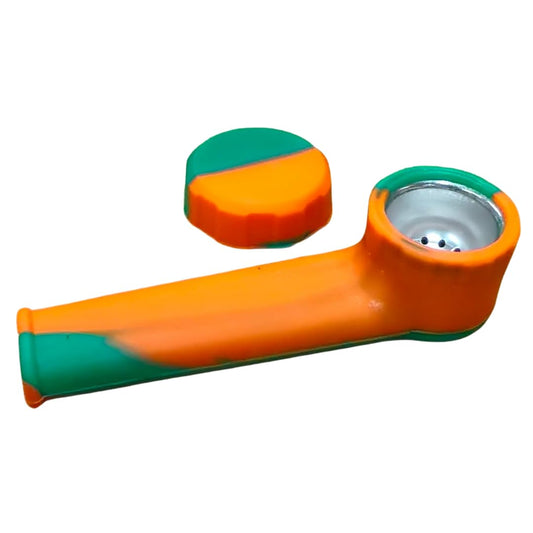 Mini Silicone Rasta Pipe (Orange)