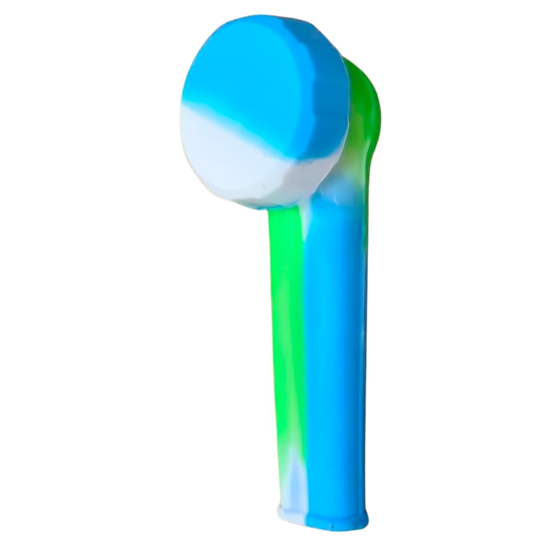 Mini Silicone Pipe With Lid - 2 Pack - Blue